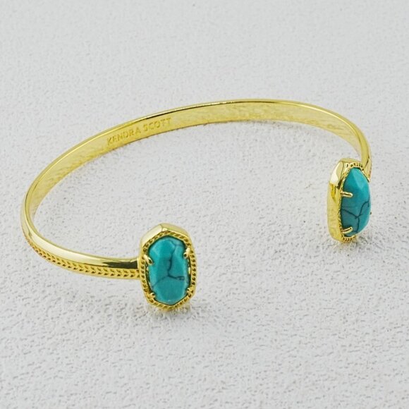 Kendra Scott Oval Blue Cracked Turquoise Bangle - Picture 1 of 1